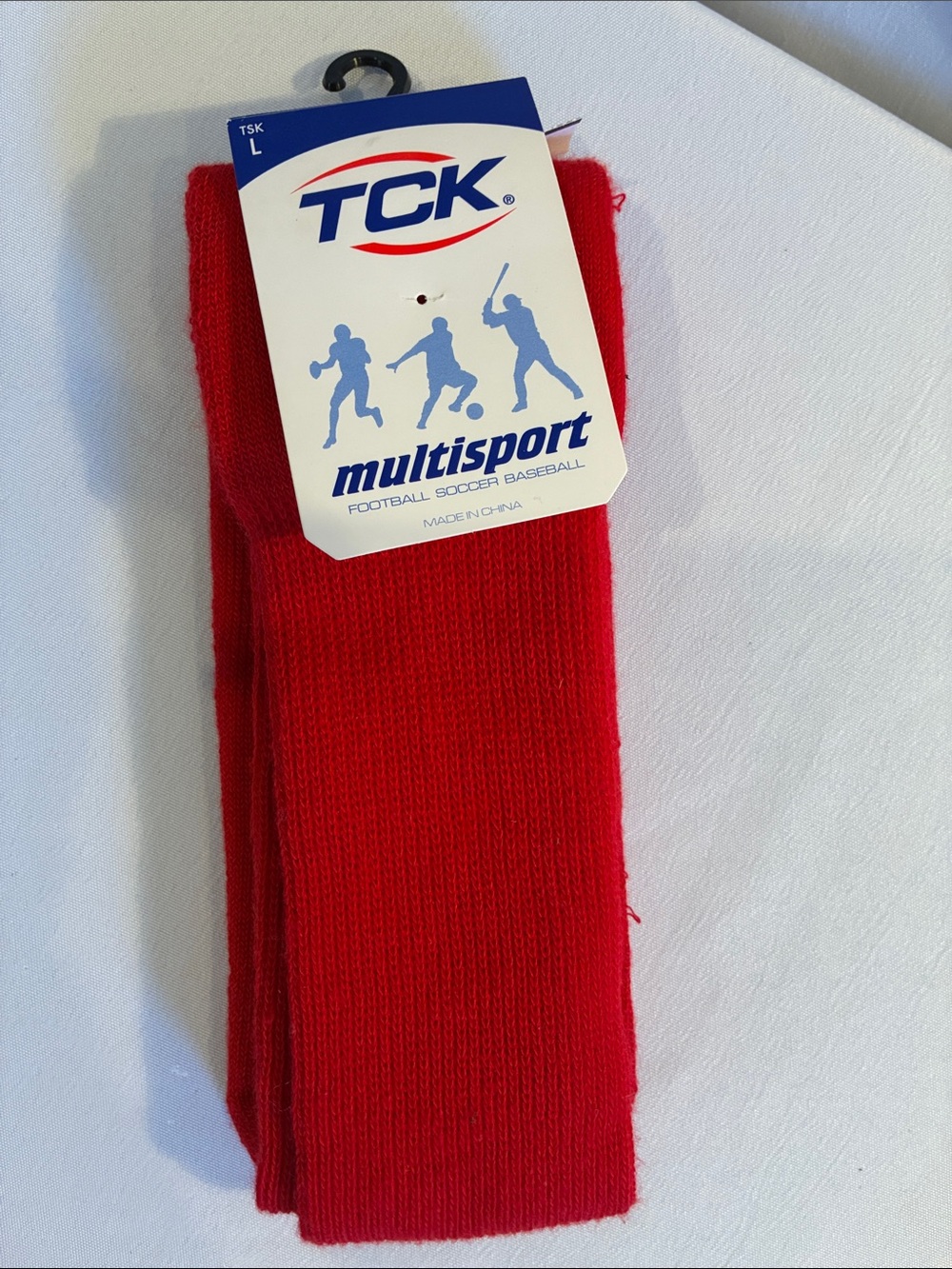 TC men's Scarlet Red Athletic Crew Socks size Large baseball, soccer, football
